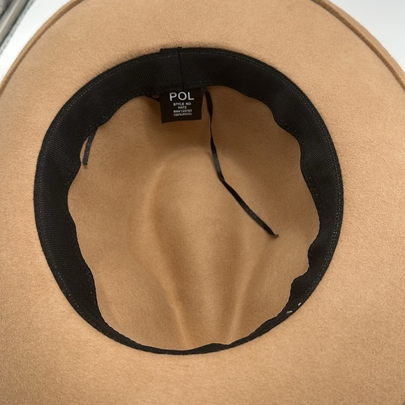 POL Tan Wool Wide Brim Bow Fedora Hat main image 6